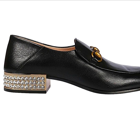 Gucci Horsebit Leather Loafer with Crystals Mules/Slides - Picture 10 of 11